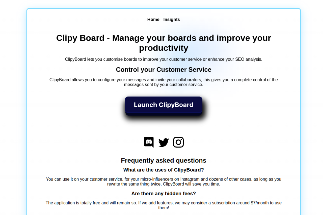 Clipyboard website screenshot