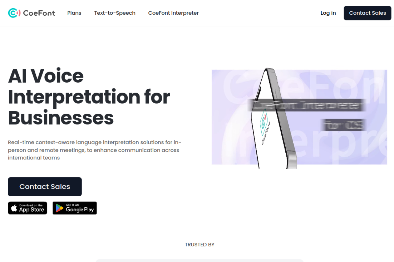 Coefont Cloud website screenshot