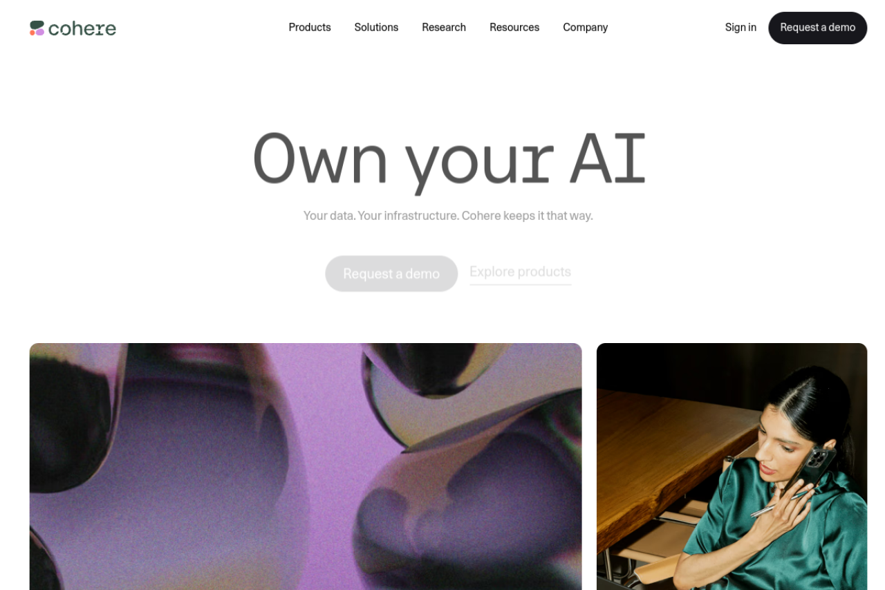 Command R+ website screenshot