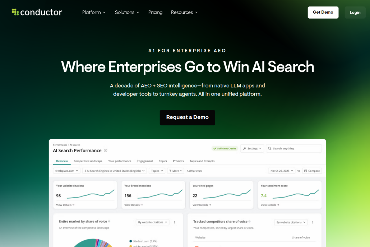 Conductor homepage screenshot