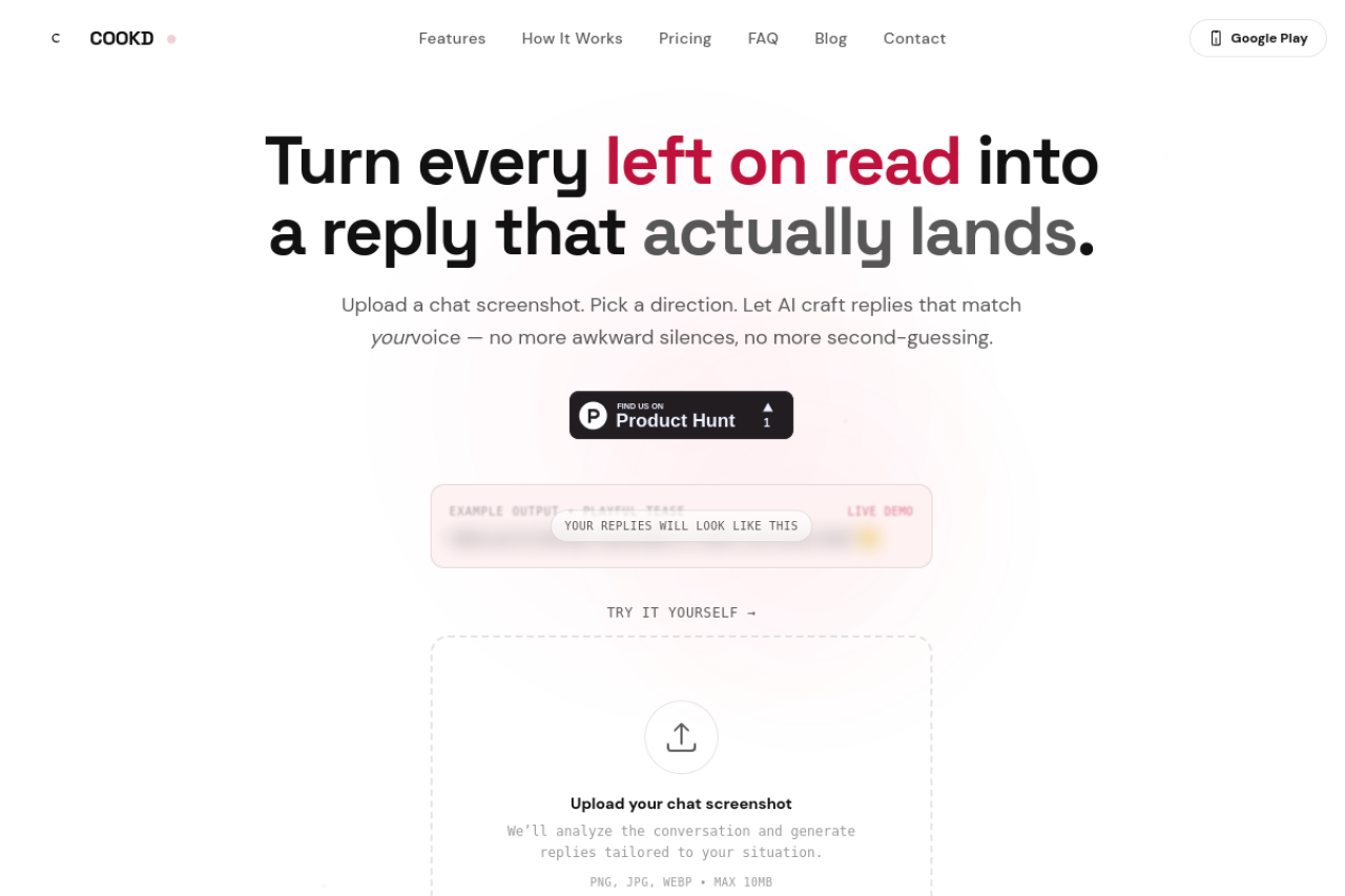 Cookd AI website screenshot