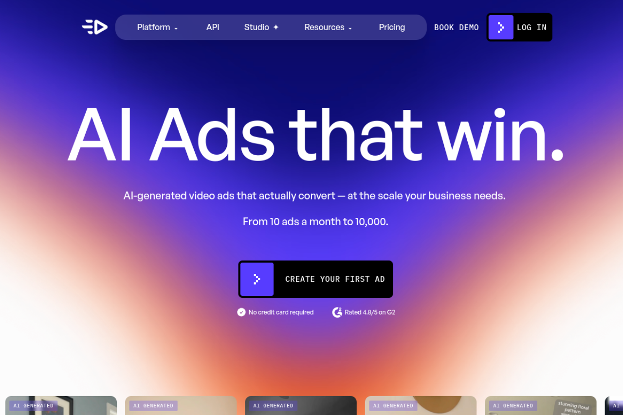 Creatify website screenshot