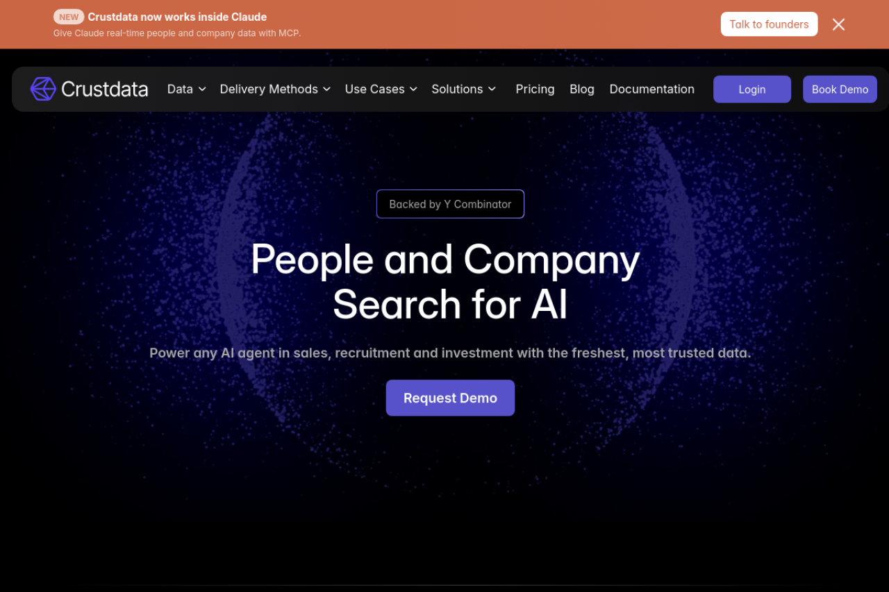 Crustdata website screenshot