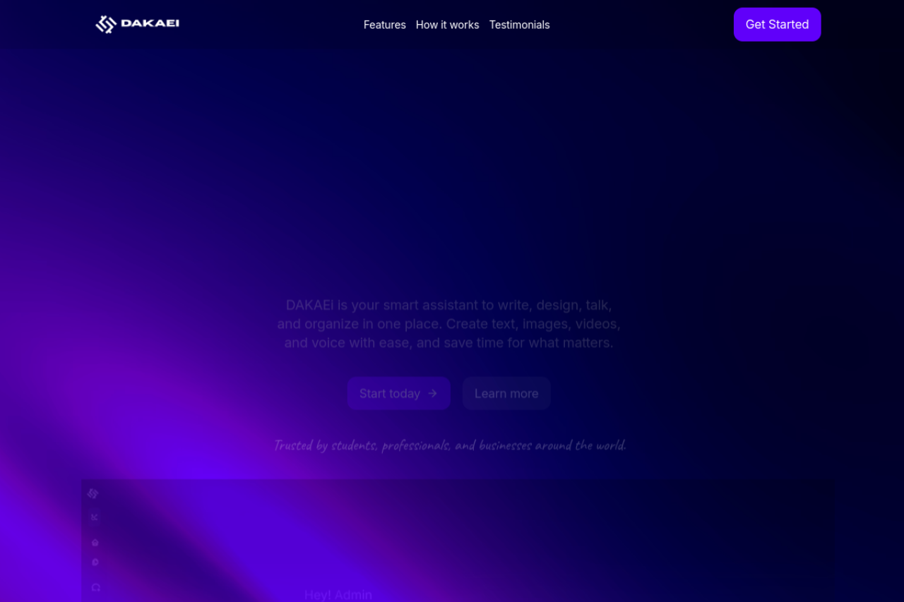Dakaei Your Ai Assistant website screenshot
