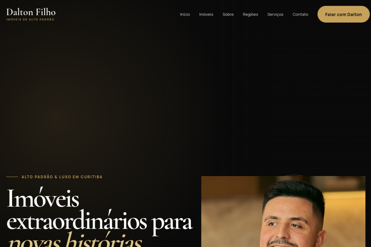 Pré-visualização do site Dalton Filho