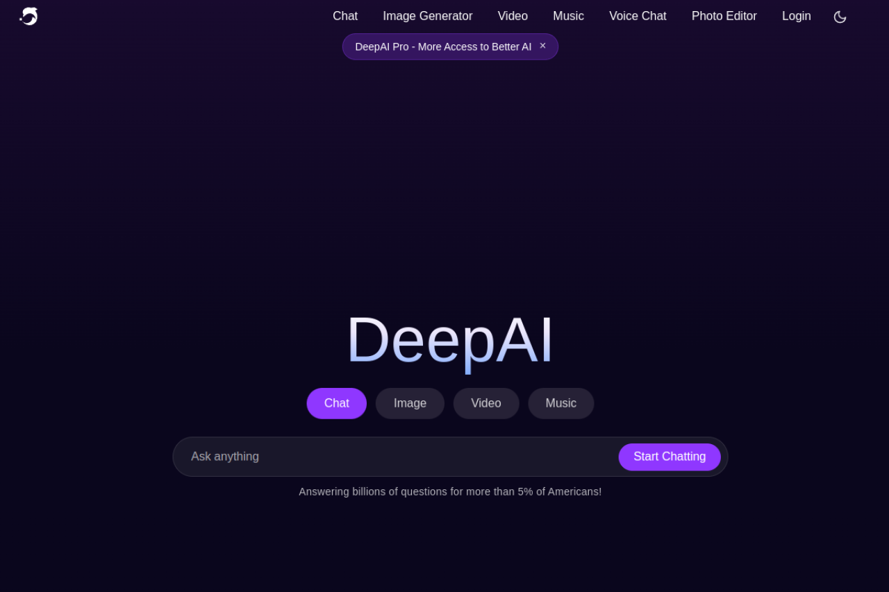 Deepai Org website screenshot