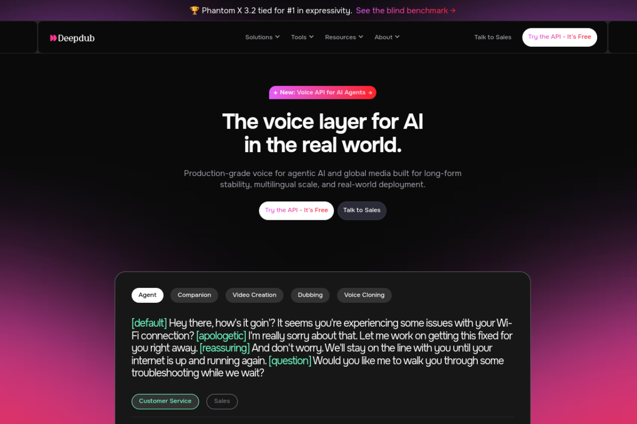 Deepdub Ai website screenshot