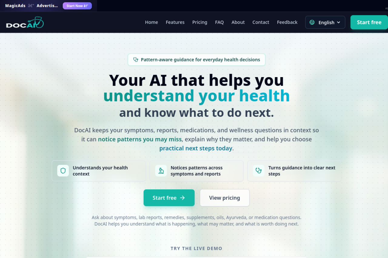 Doc Ai website screenshot