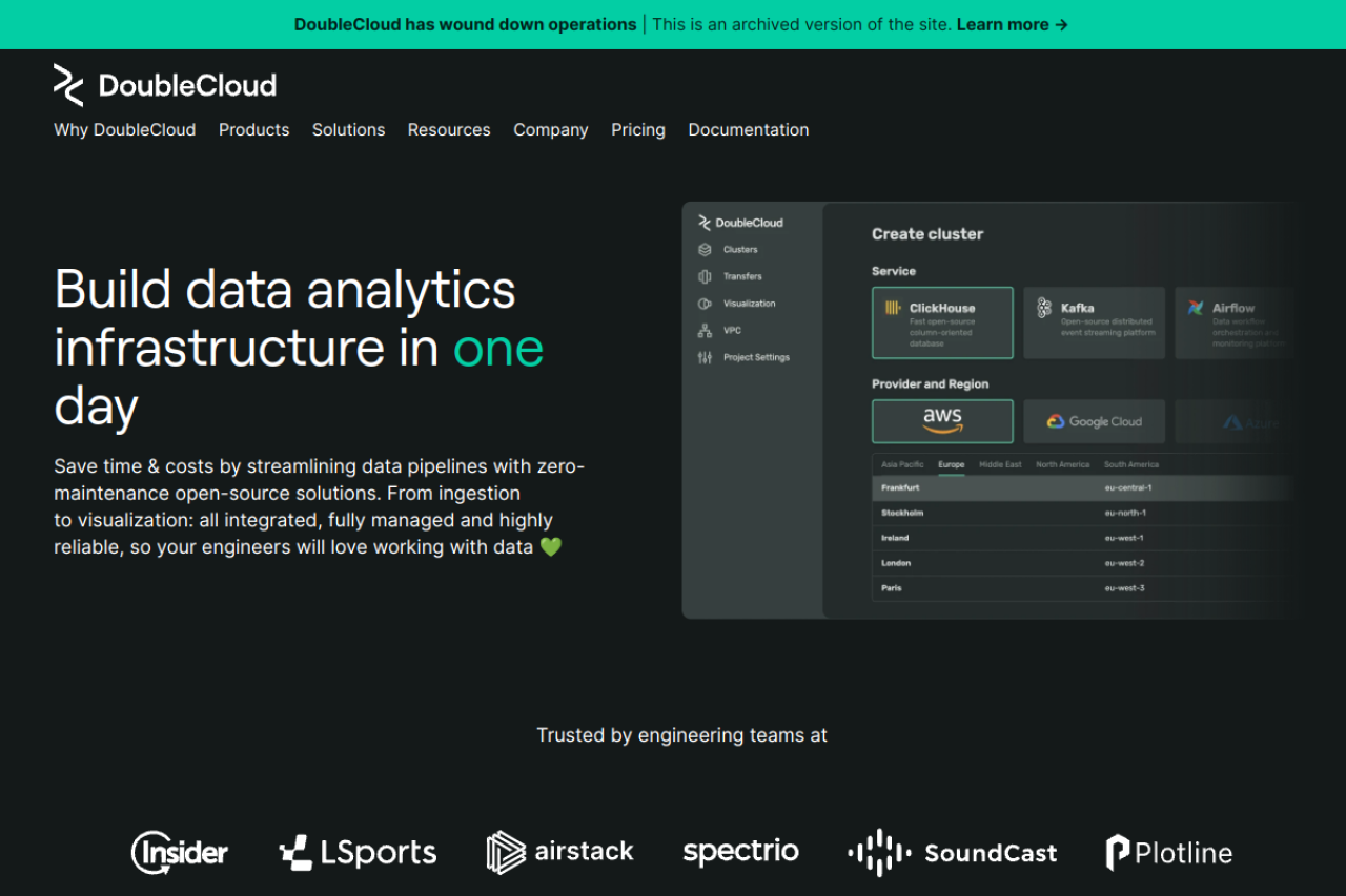 Doublecloud With Gpt 4 website screenshot