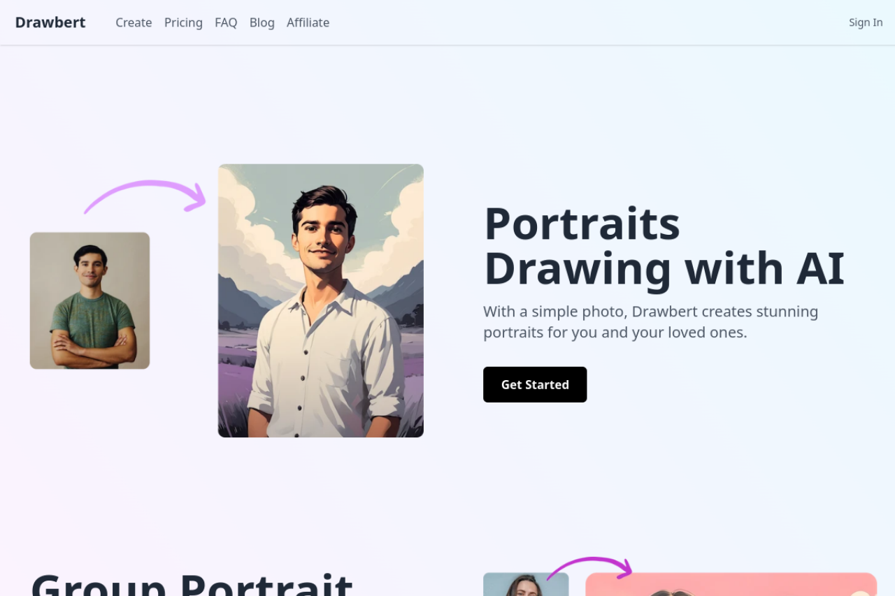 Drawbert website screenshot