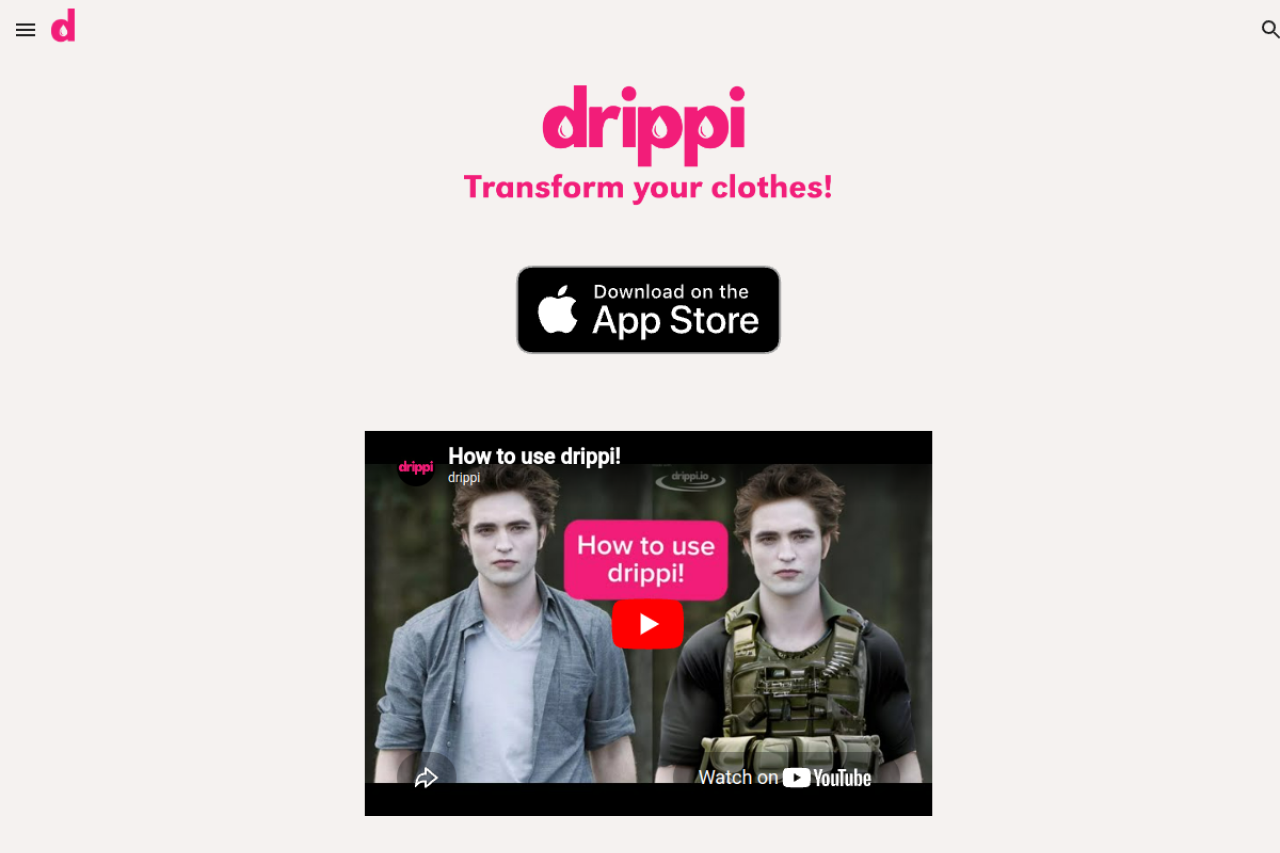 Drippi website screenshot
