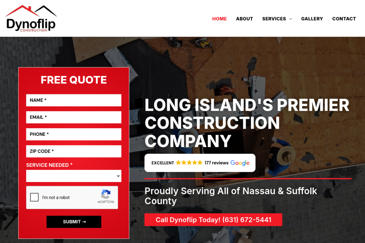 Dynoflip Construction website