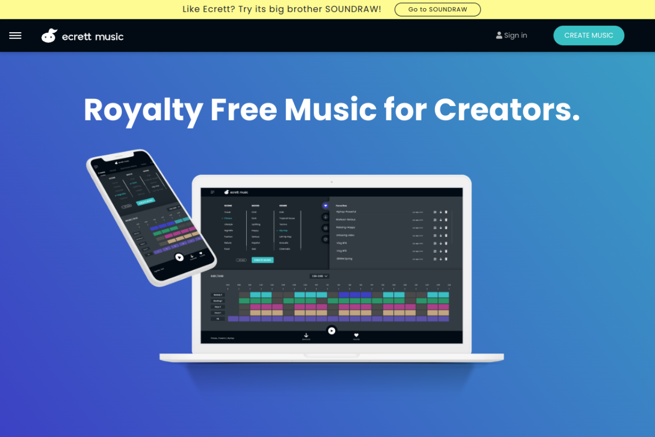 Ecrett Music website screenshot