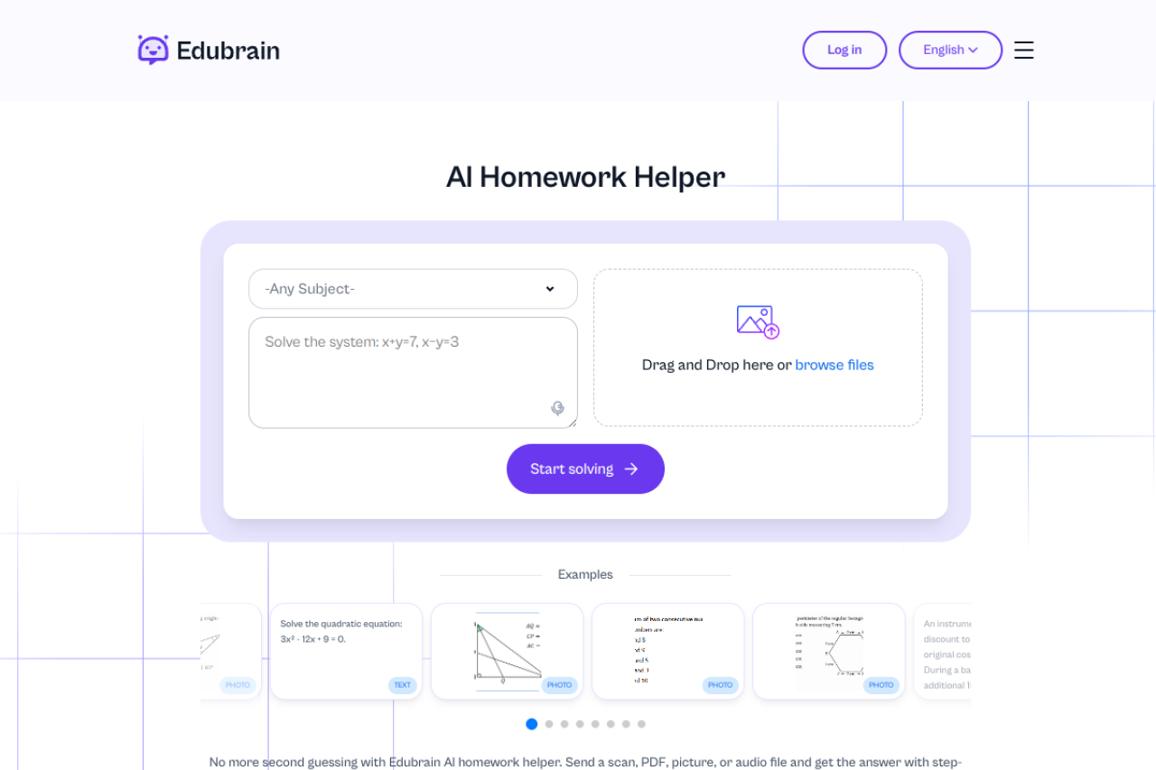 Edubrain Ai Homework Helper website screenshot