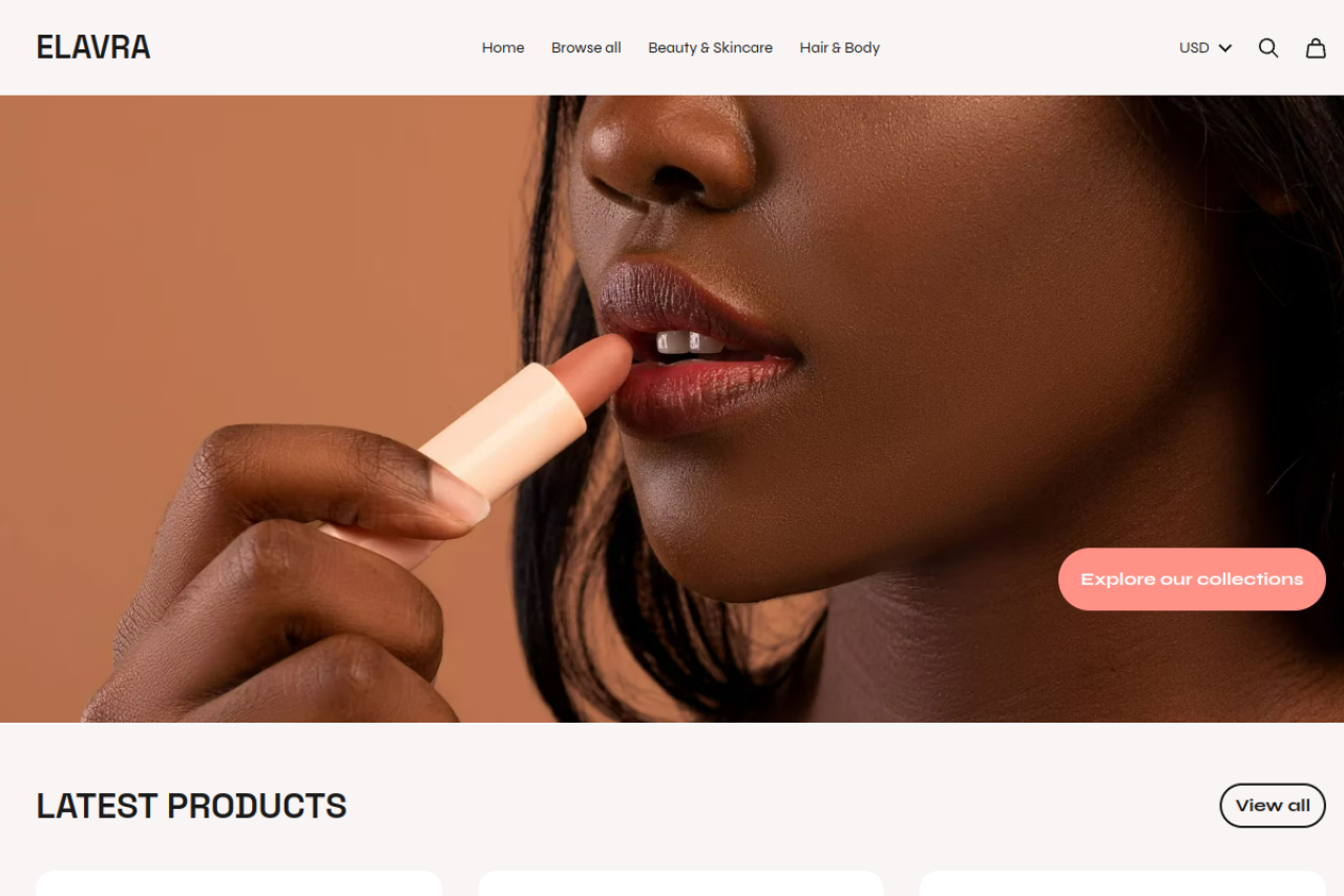 Elavra Com website screenshot