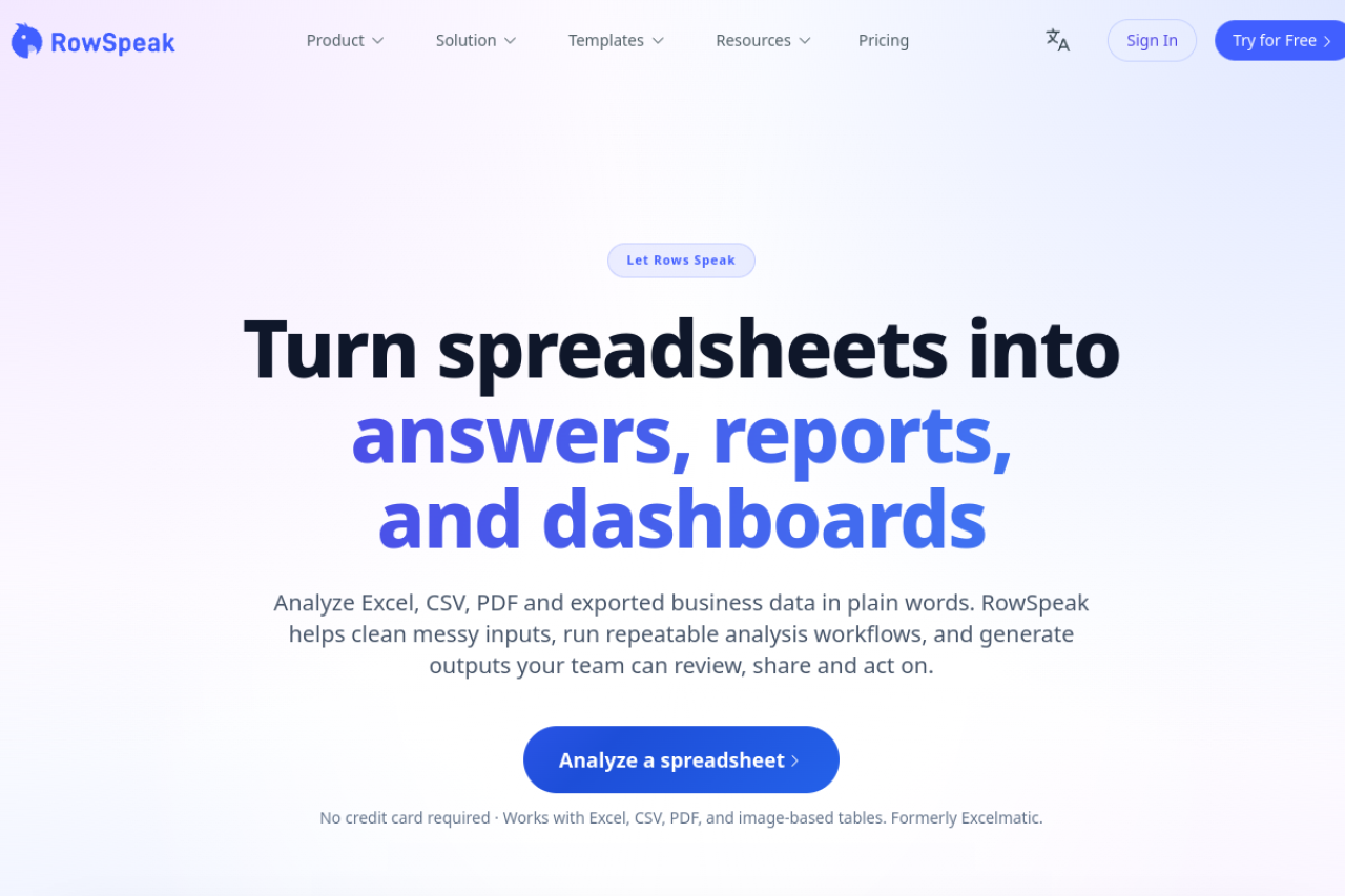 Excelmatic website screenshot