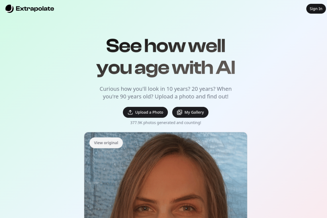 Extrapolate website screenshot