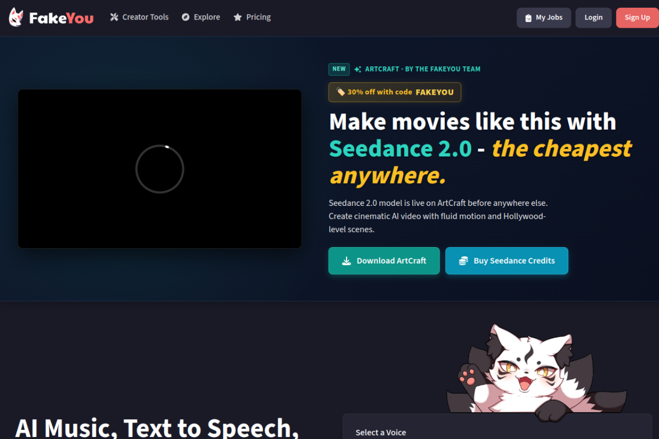 FakeYou website screenshot