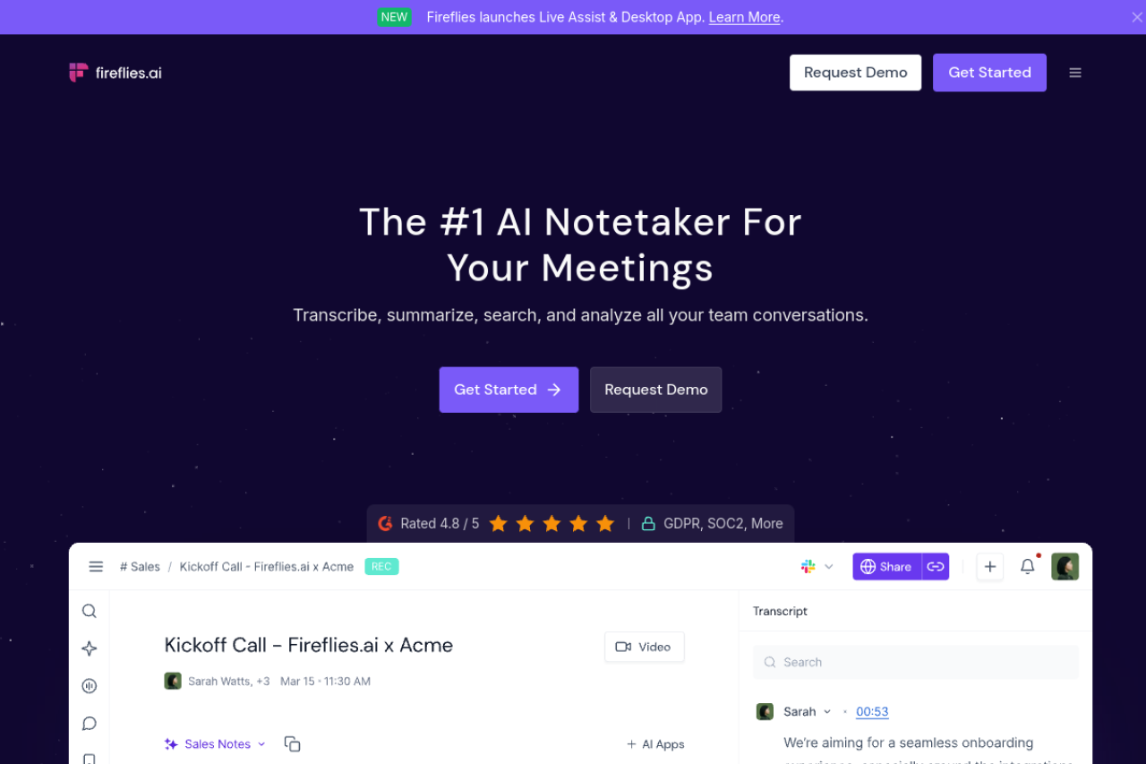Fireflies.ai 截图