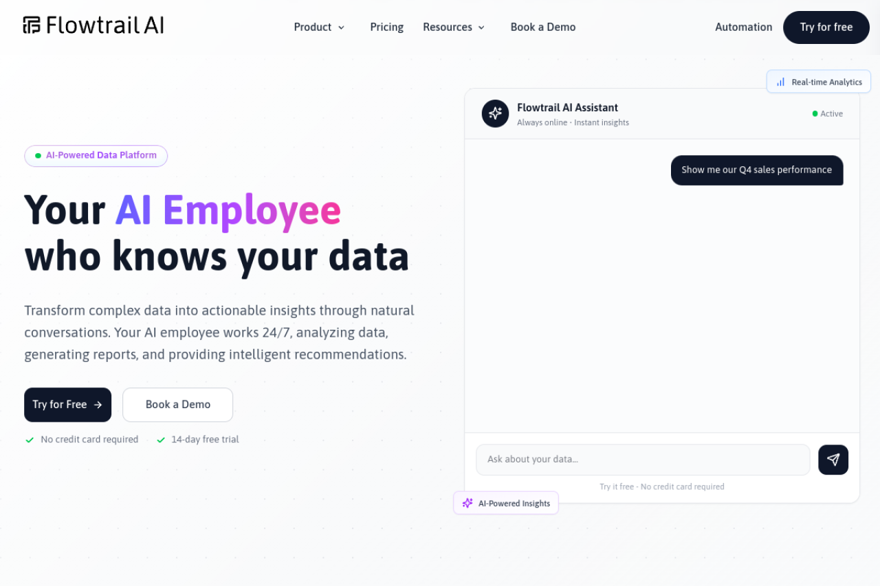 Flowtrail Ai website screenshot