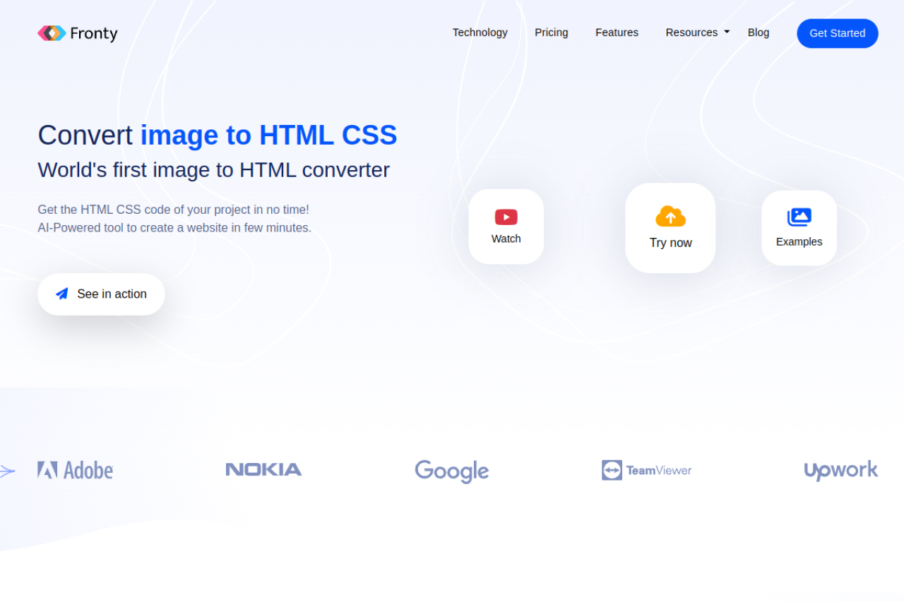 Fronty website screenshot