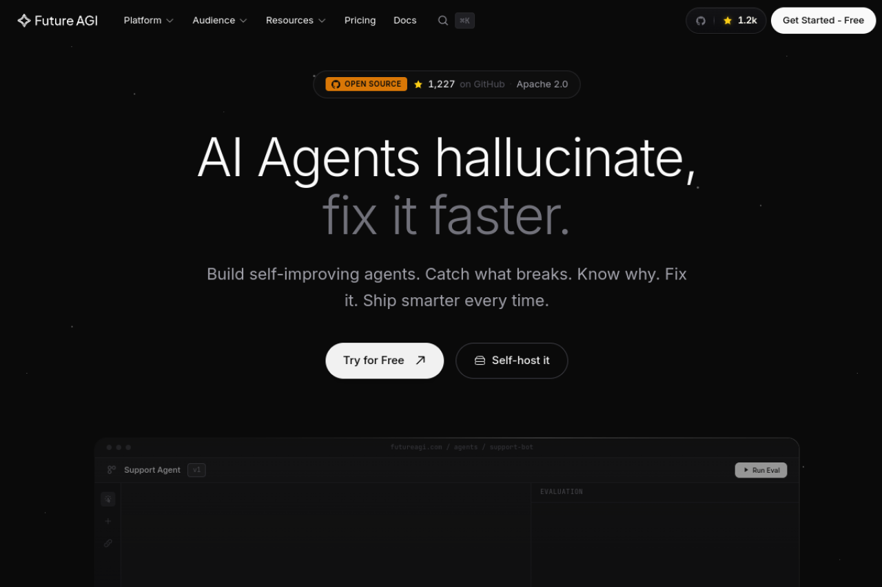 Future Agi website screenshot