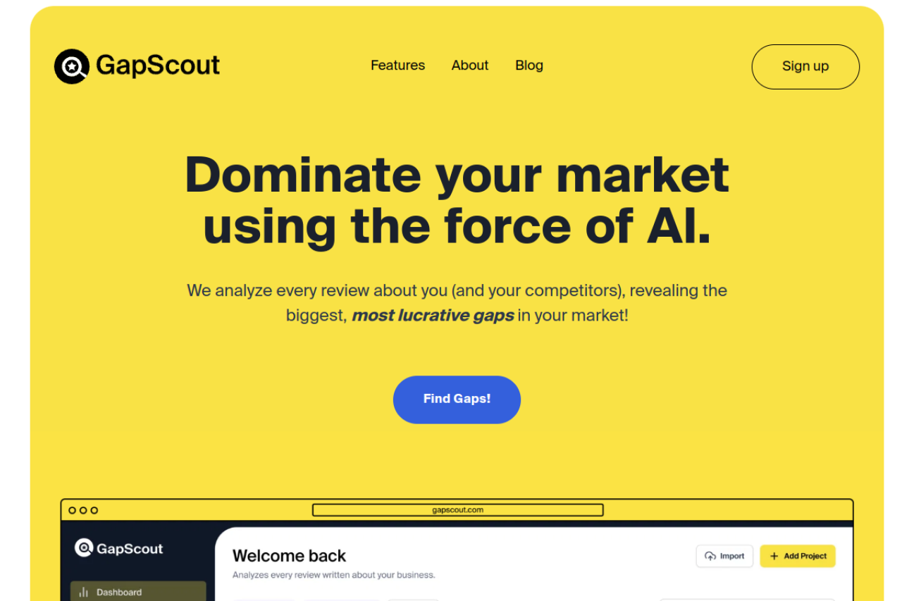 GapScout website screenshot