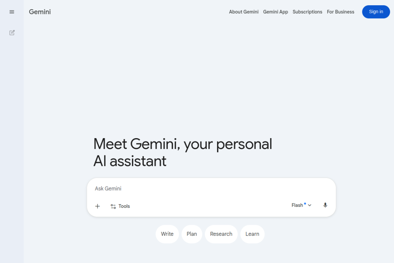 Gemini website screenshot