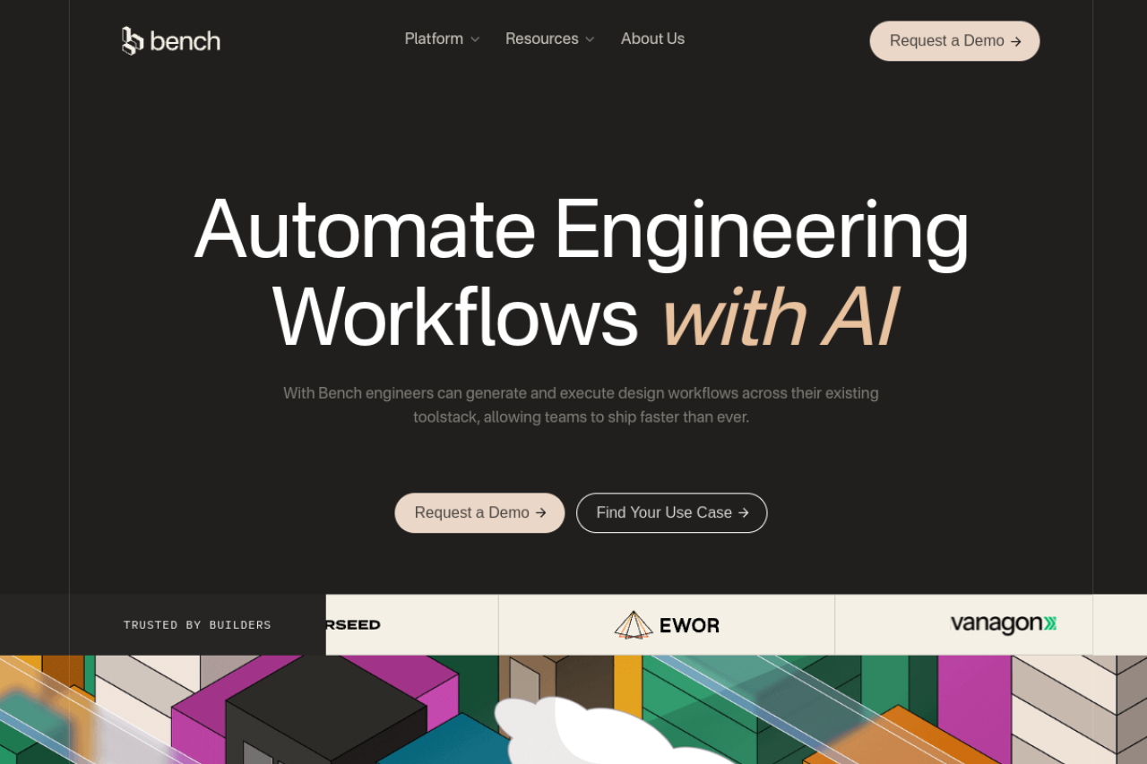 Bench Ai website screenshot