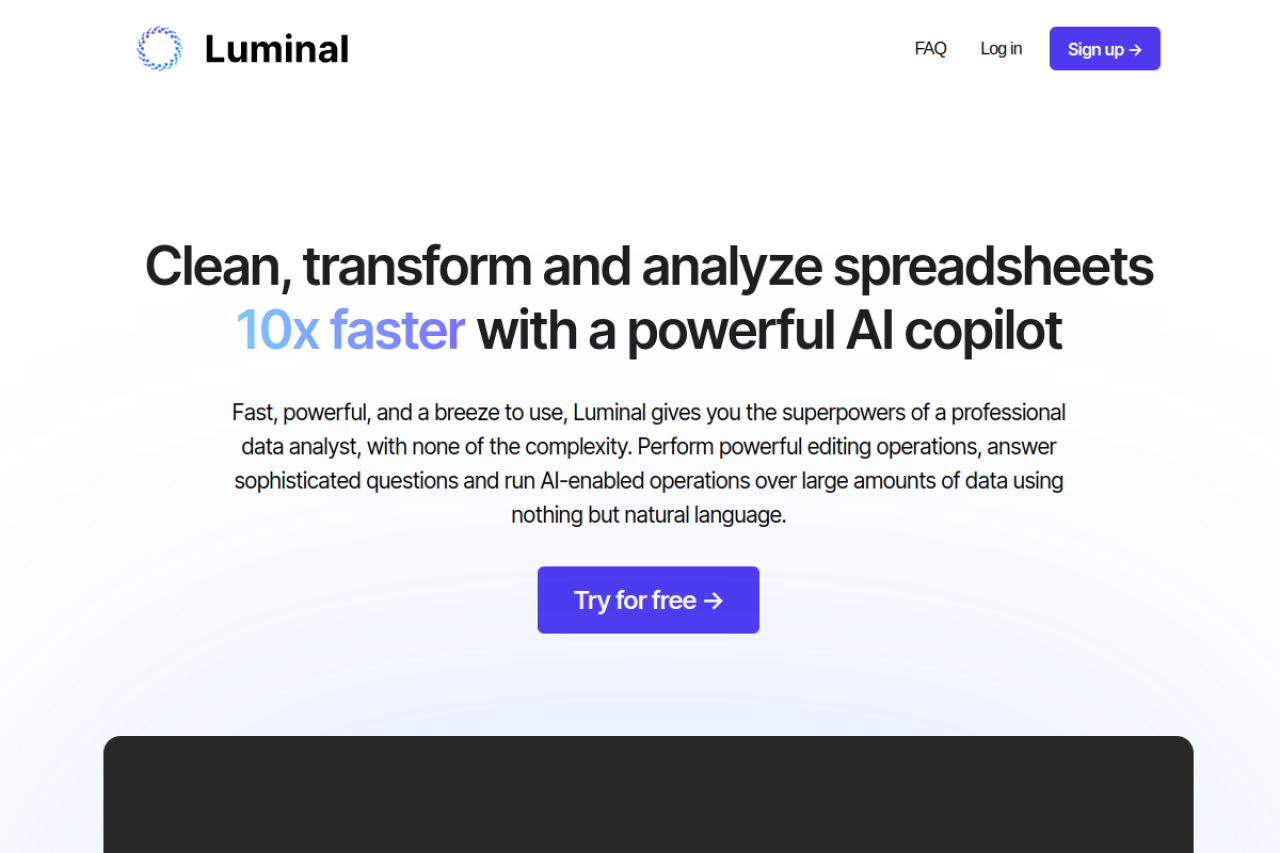 Luminal website screenshot