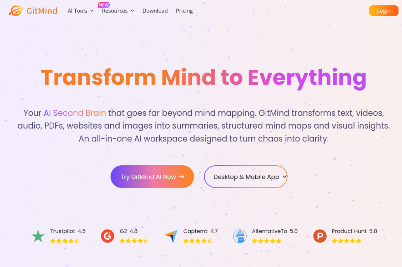 GitMind website screenshot