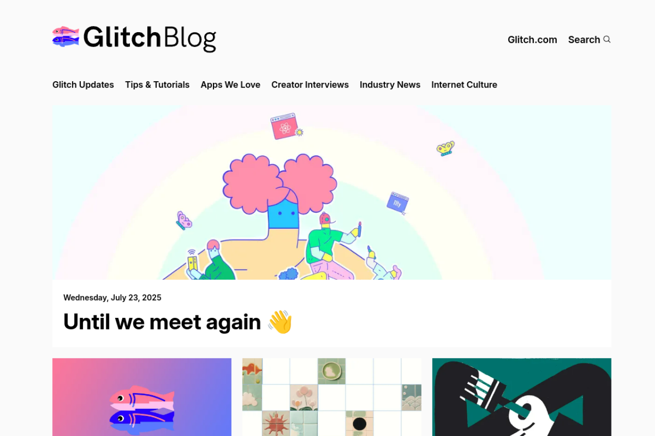 Glitch website screenshot