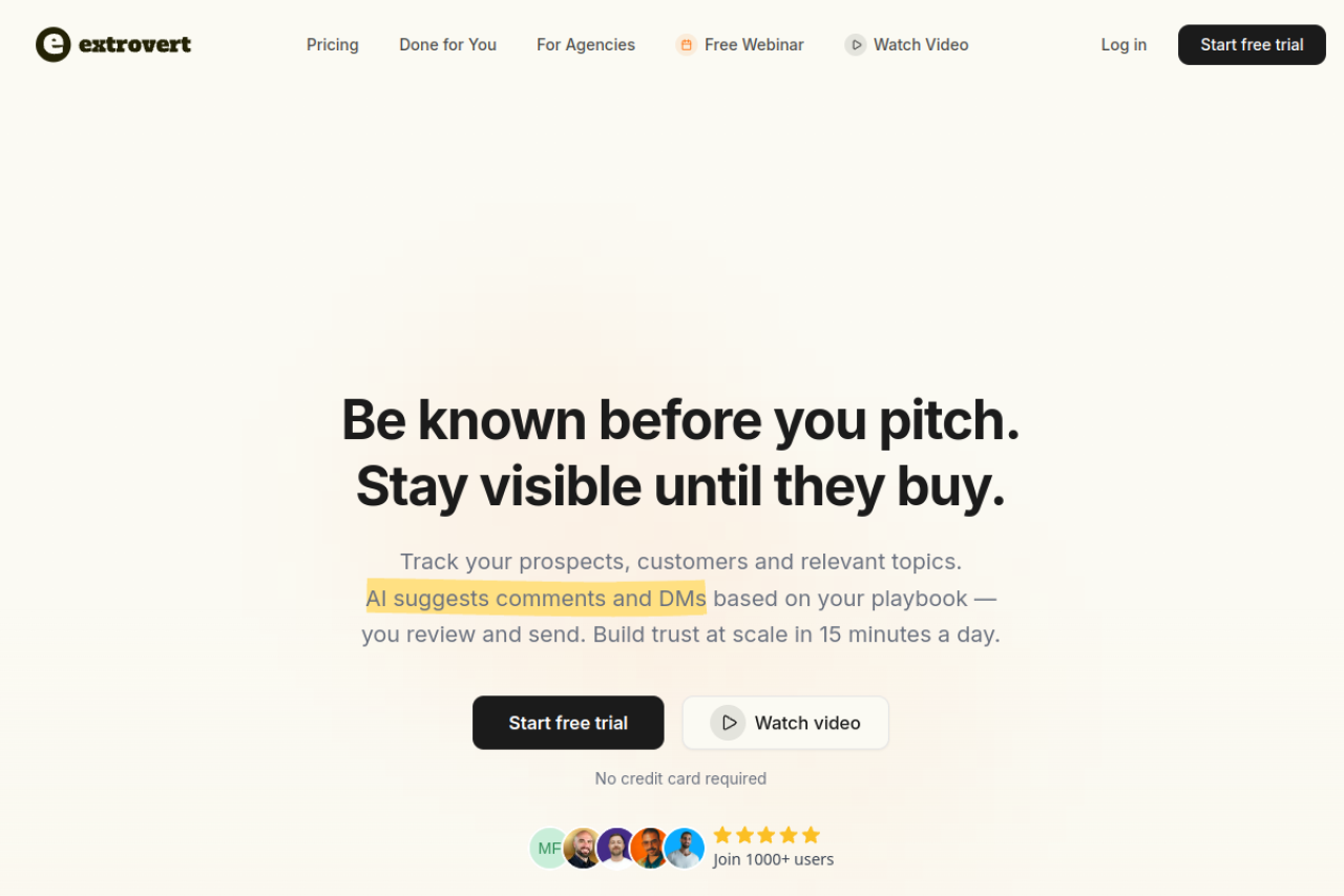 Extrovert website screenshot