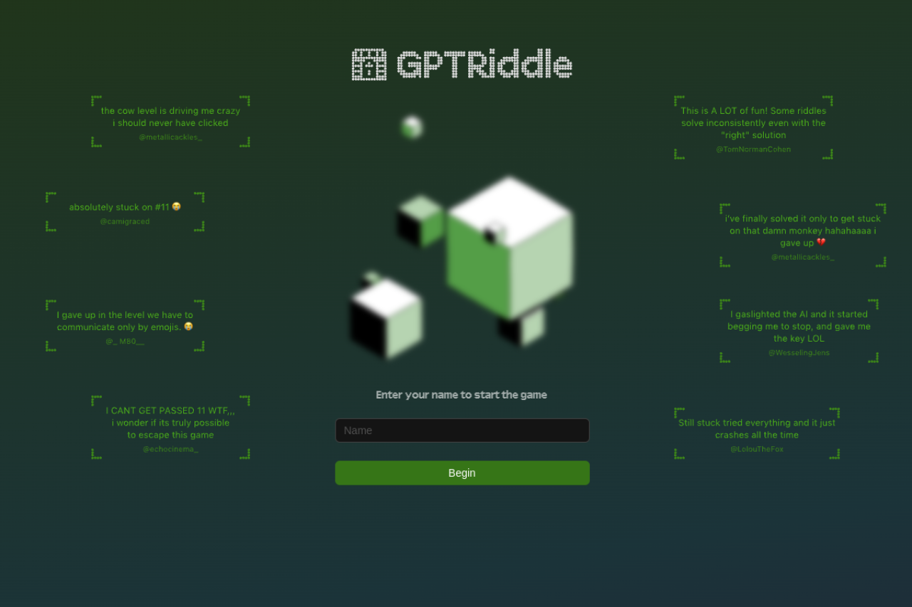 Gpt Riddle website screenshot