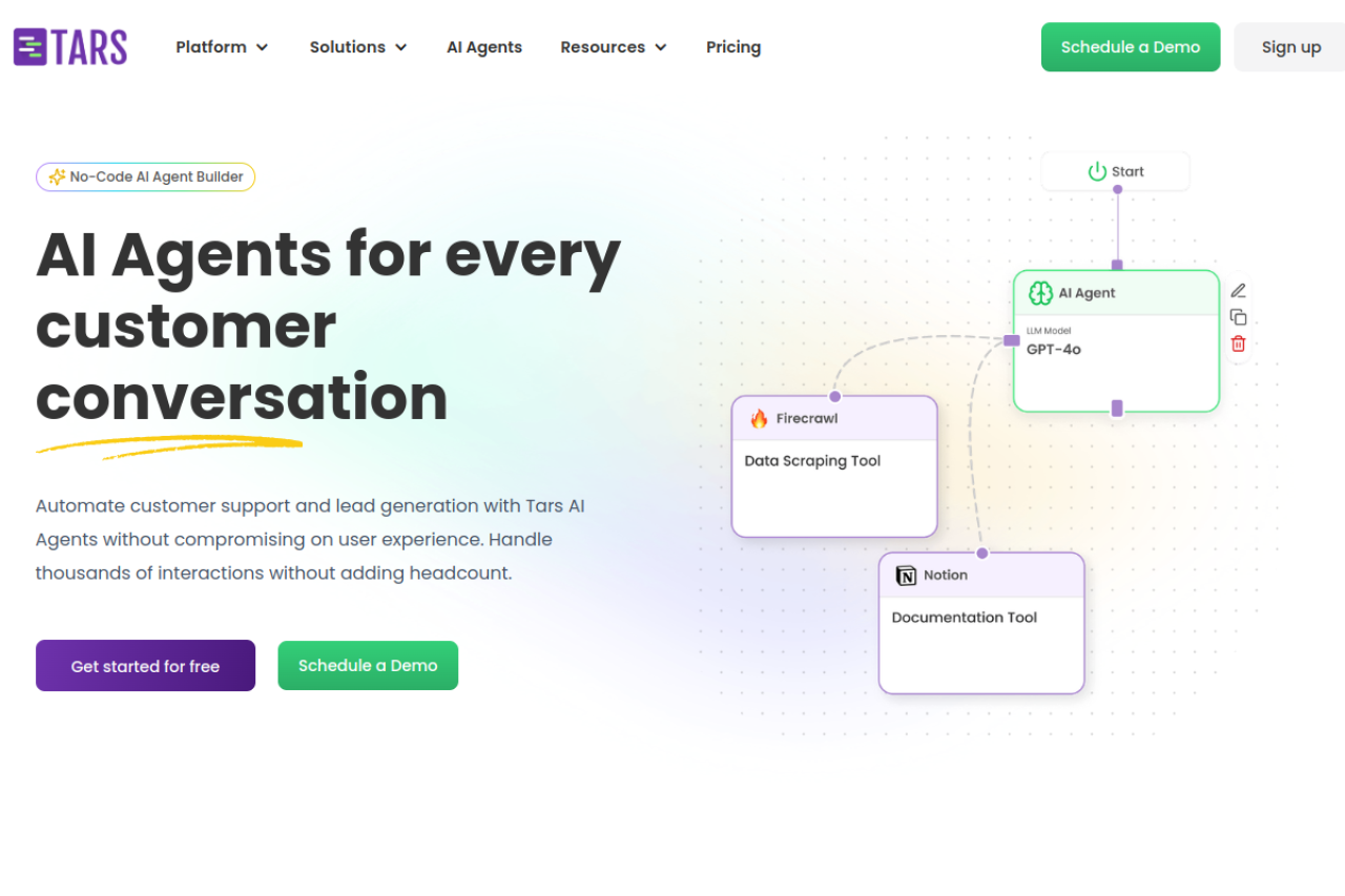 Tars website screenshot