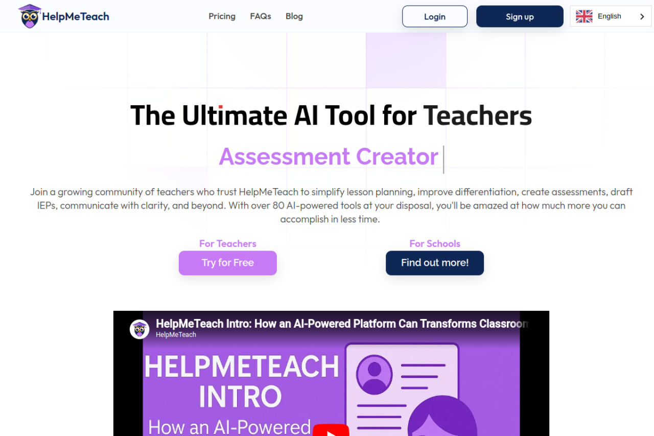 Helpmeteach Ai website screenshot