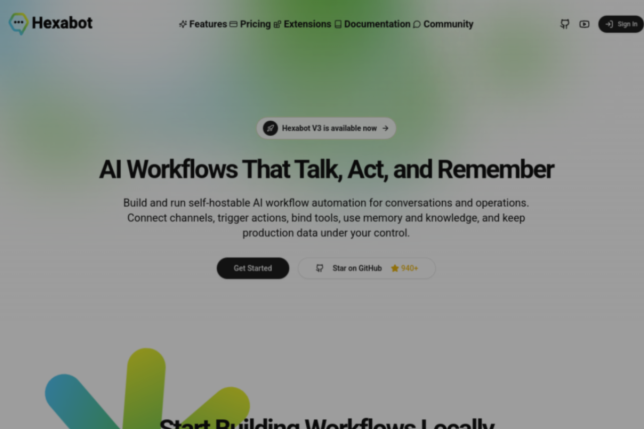 Hexabot website screenshot
