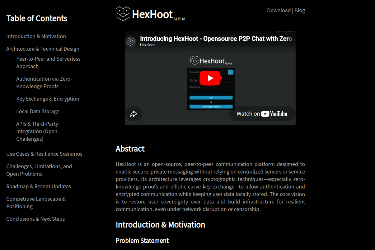 Hexhoot website screenshot