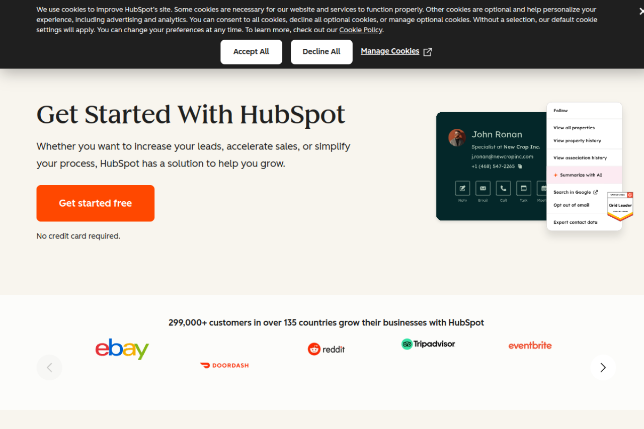 Hubspot Com website screenshot