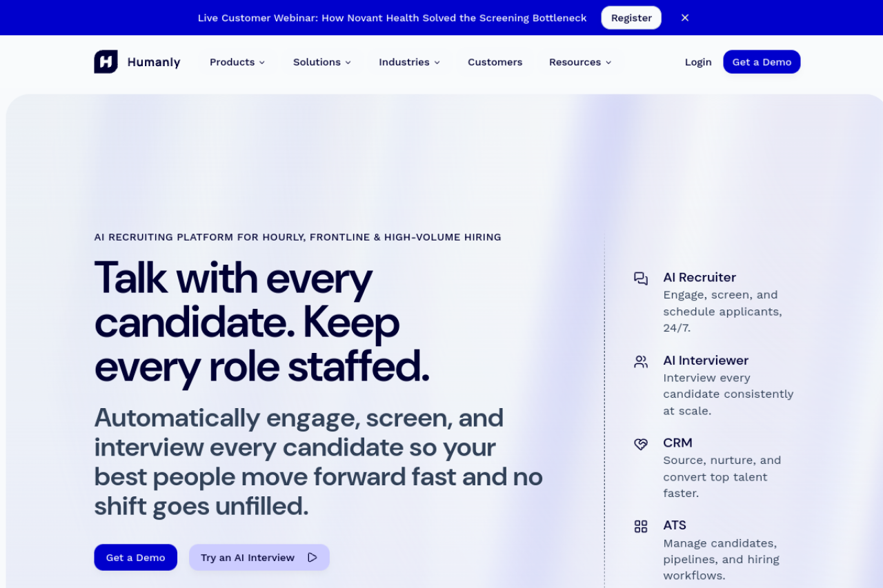 Humanly Io website screenshot