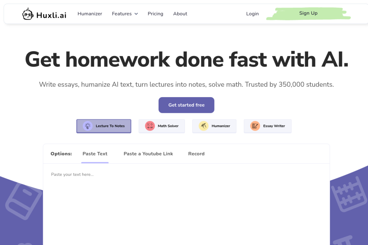 Huxli.ai website screenshot