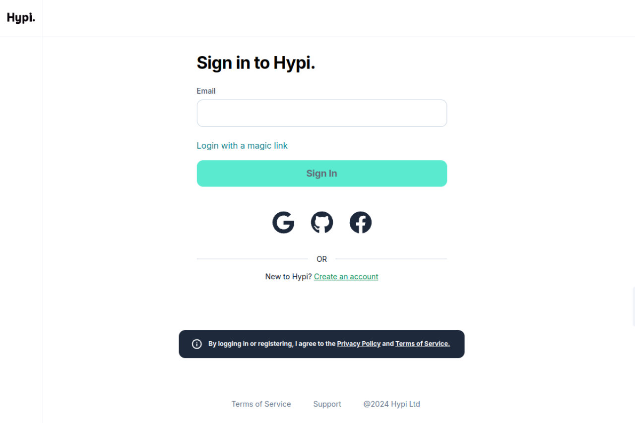 Hypi App website screenshot