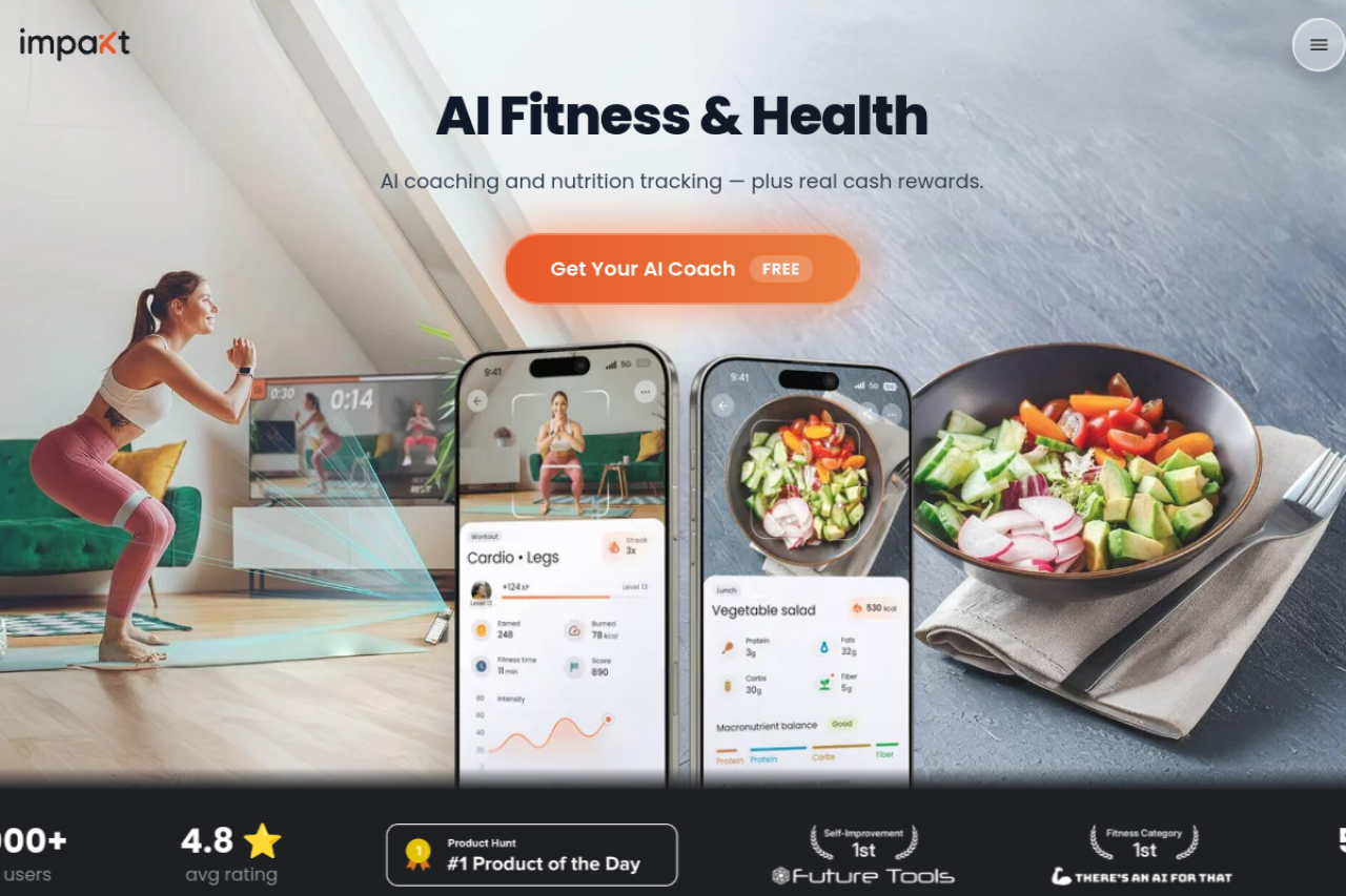 Impakt Ai Based Social Fitness website screenshot