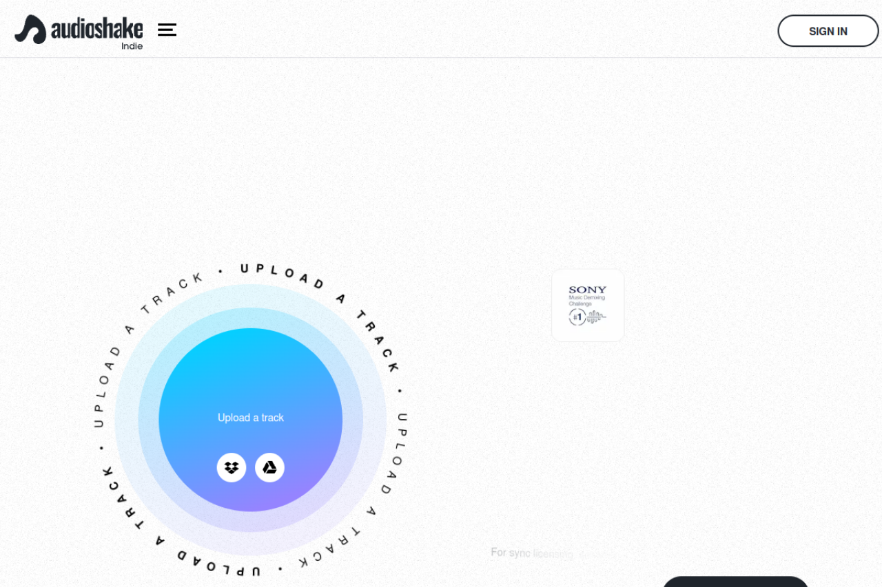 Audioshake website screenshot