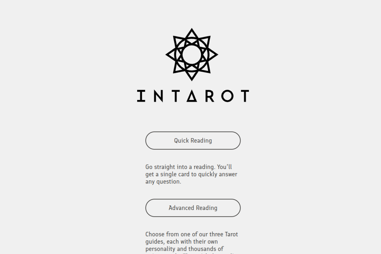 Intarot website screenshot