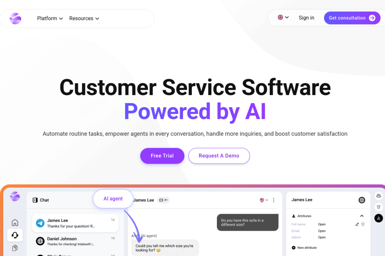 Intelswift website screenshot
