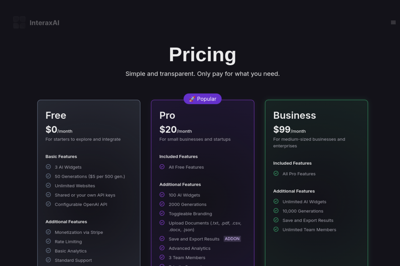 Interaxai website screenshot