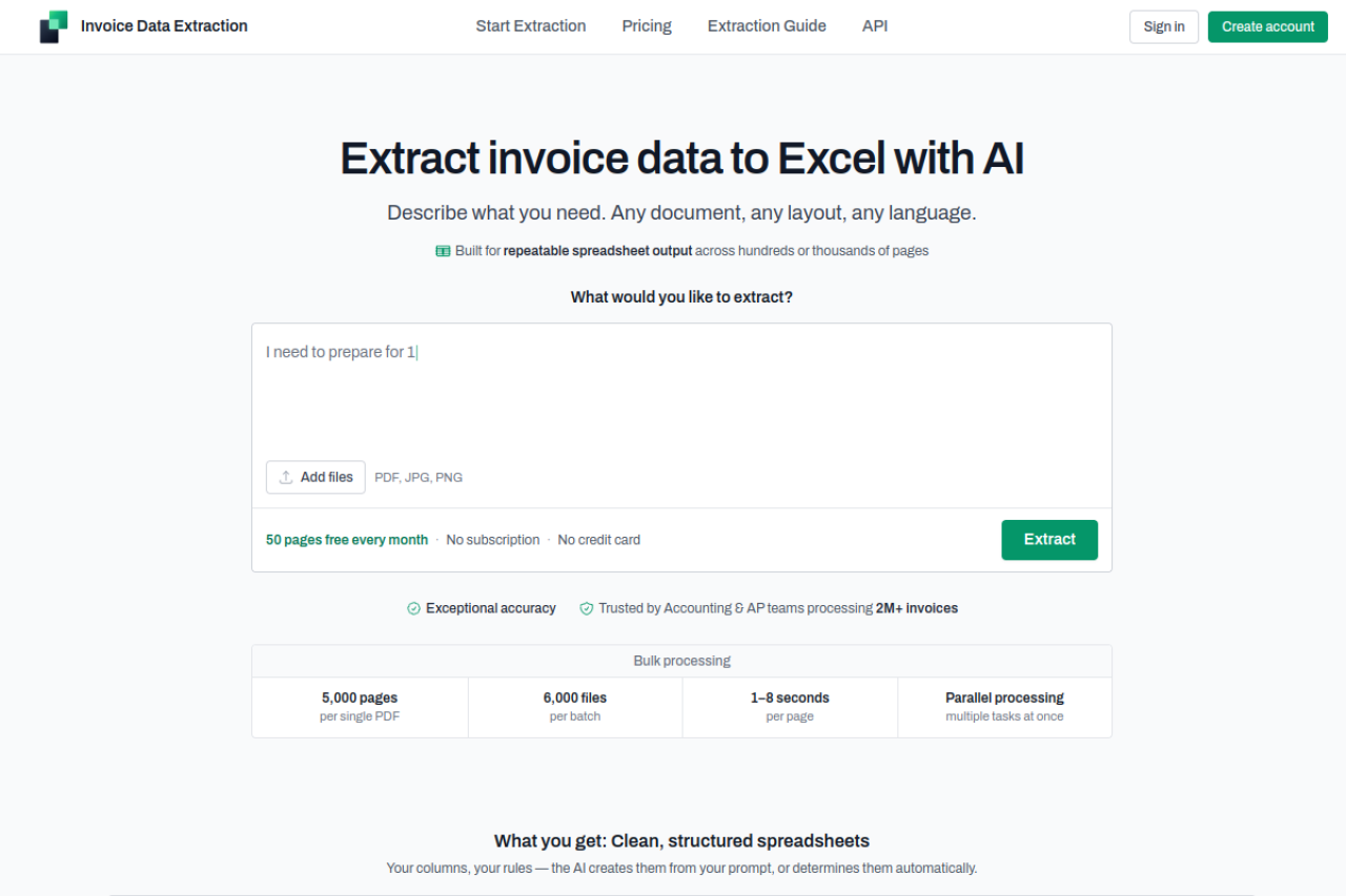 Invoicedataextraction Com website screenshot