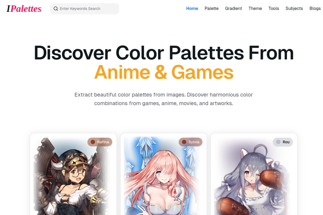 Ipalettes website screenshot