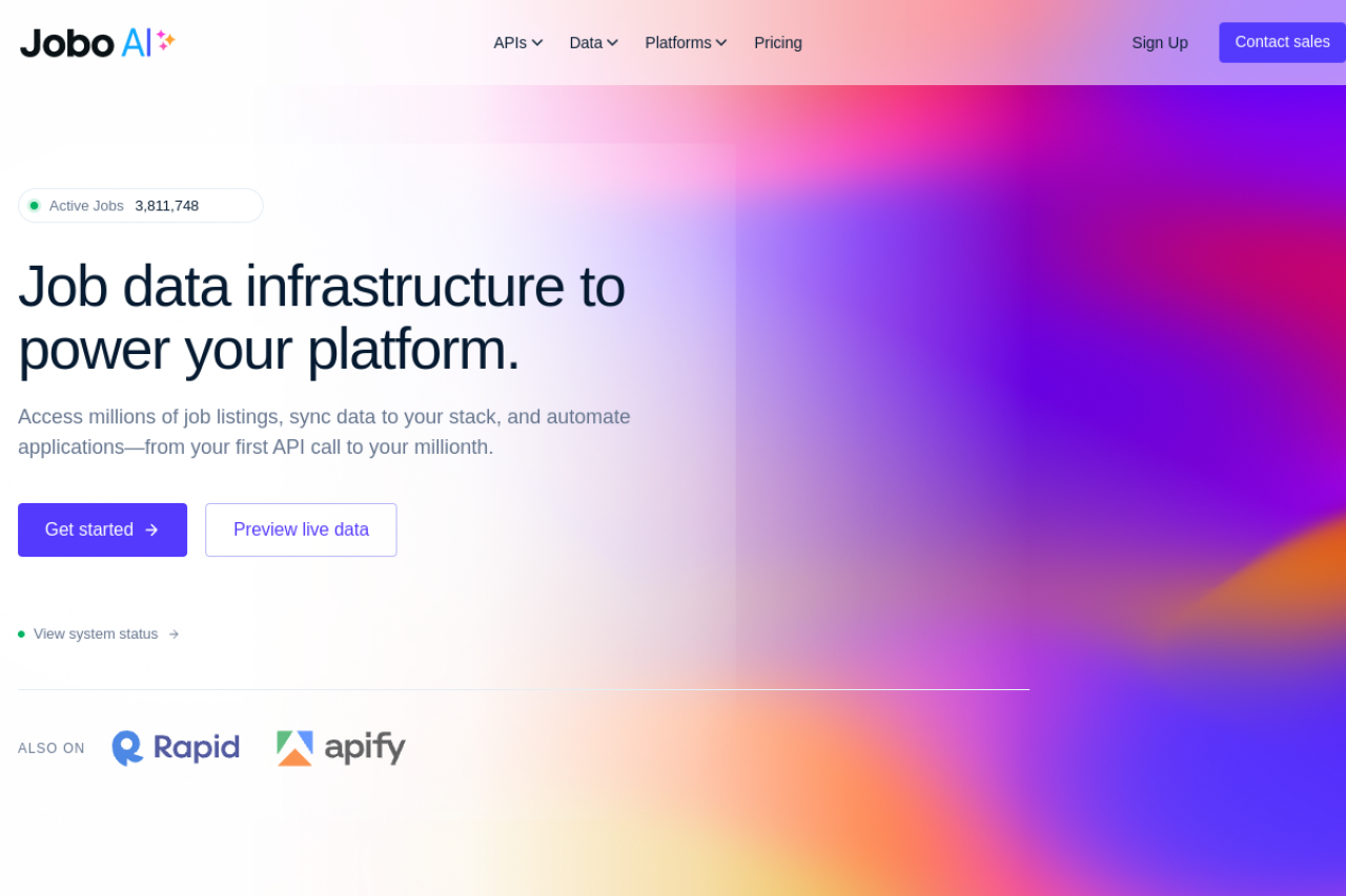 Jobo The Ai Auto Apply Bot website screenshot